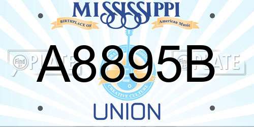A8895B Mississippi License Plate