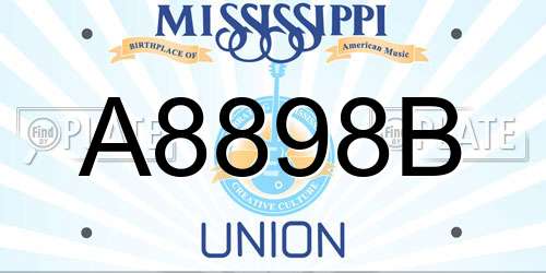 A8898B Mississippi License Plate
