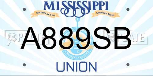 A889SB Mississippi License Plate