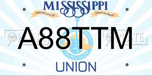A88TTM Mississippi License Plate