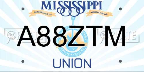 A88ZTM Mississippi License Plate