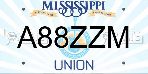 A88ZZM Mississippi License Plate