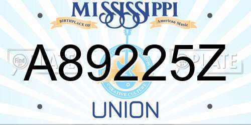 A89225Z Mississippi License Plate