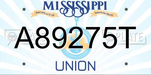 A89275T Mississippi License Plate