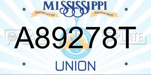 A89278T Mississippi License Plate