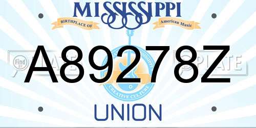 A89278Z Mississippi License Plate