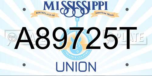 A89725T Mississippi License Plate