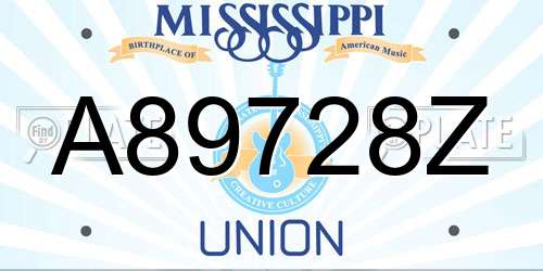 A89728Z Mississippi License Plate