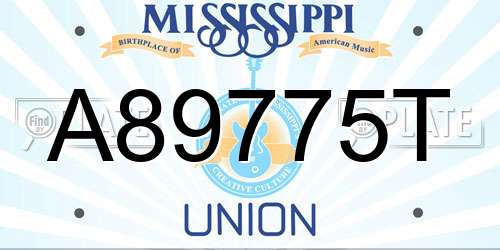 A89775T Mississippi License Plate