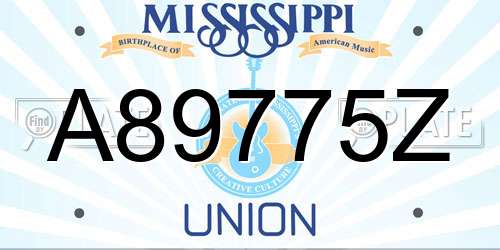 A89775Z Mississippi License Plate