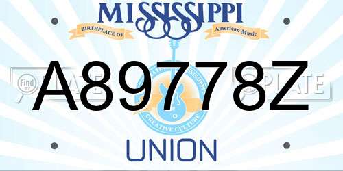 A89778Z Mississippi License Plate