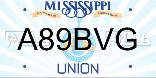A89BVG Mississippi License Plate