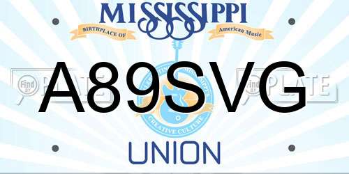 A89SVG Mississippi License Plate