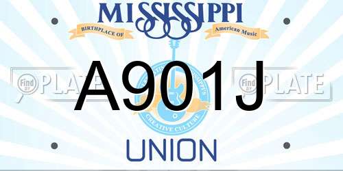 A901J Mississippi License Plate