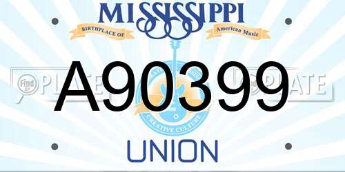 A90399 Mississippi License Plate