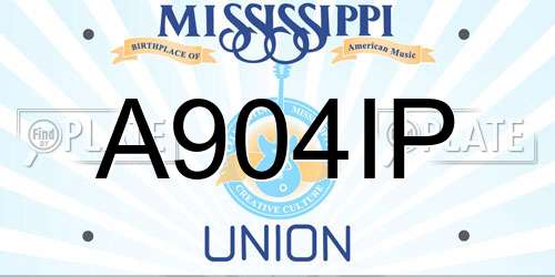 A904IP Mississippi License Plate