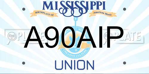 A90AIP Mississippi License Plate