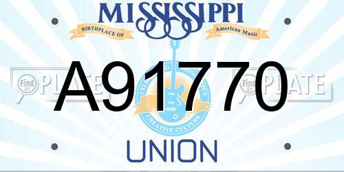 A91770 Mississippi License Plate