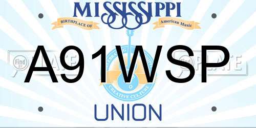 A91WSP Mississippi License Plate
