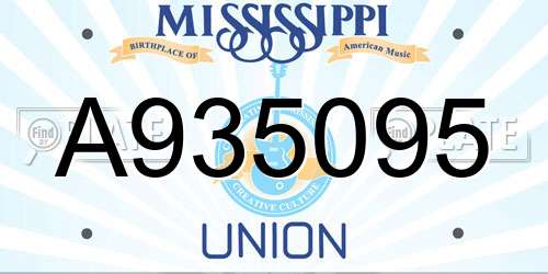 A935095 Mississippi License Plate