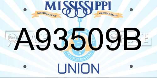 A93509B Mississippi License Plate