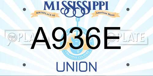 A936E Mississippi License Plate