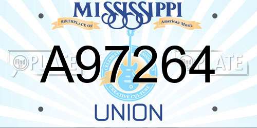 A97264 Mississippi License Plate