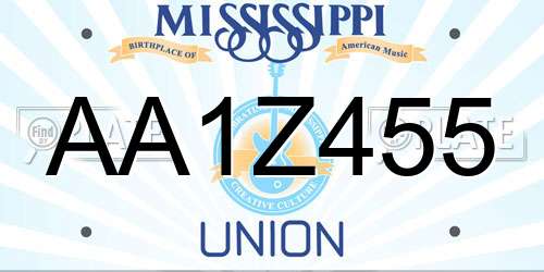 AA1Z455 Mississippi License Plate