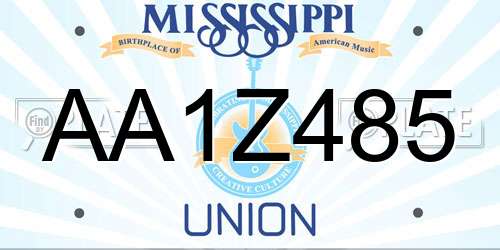 AA1Z485 Mississippi License Plate