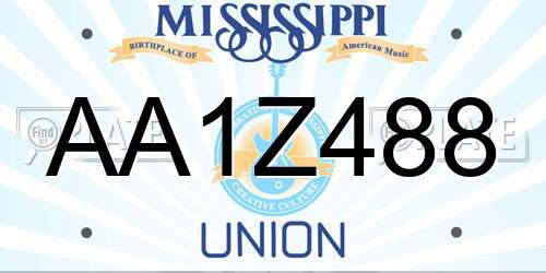 AA1Z488 Mississippi License Plate