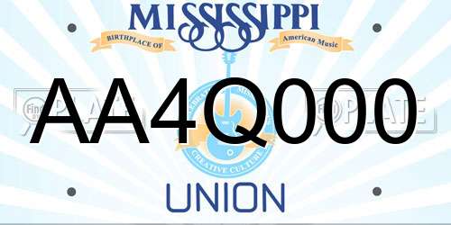 AA4Q000 Mississippi License Plate