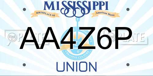 AA4Z6P Mississippi License Plate