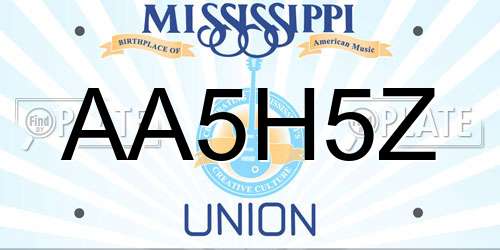 AA5H5Z Mississippi License Plate