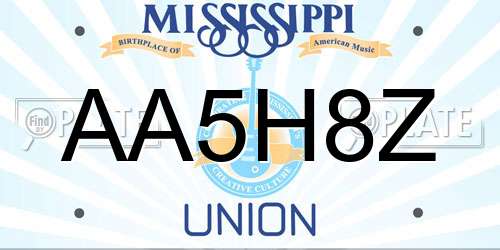 AA5H8Z Mississippi License Plate