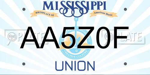 AA5Z0F Mississippi License Plate