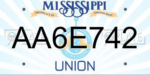 AA6E742 Mississippi License Plate