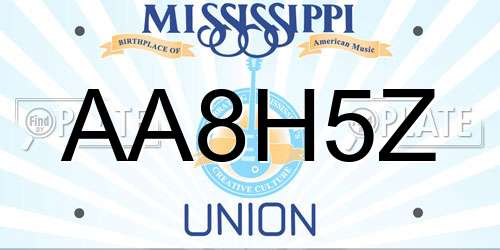 AA8H5Z Mississippi License Plate
