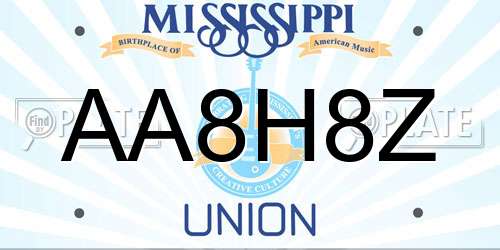 AA8H8Z Mississippi License Plate