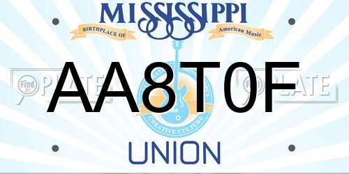 AA8T0F Mississippi License Plate