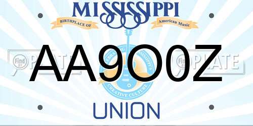 AA9O0Z Mississippi License Plate