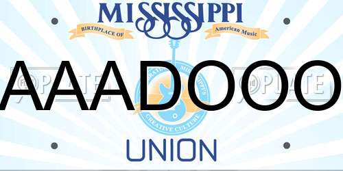 AAADOOO Mississippi License Plate