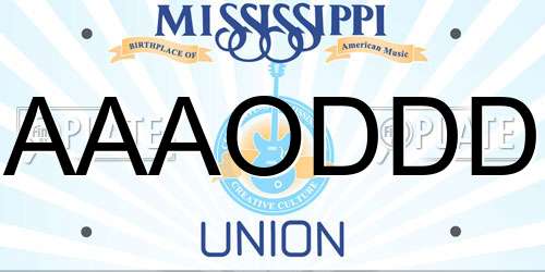 AAAODDD Mississippi License Plate