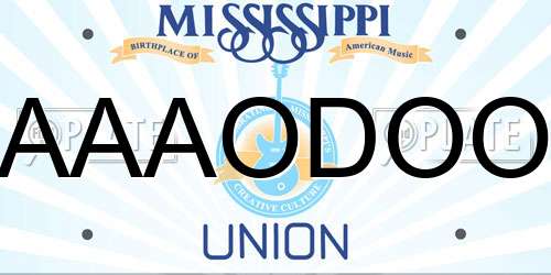 AAAODOO Mississippi License Plate