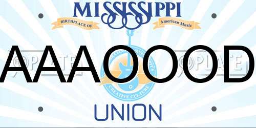 AAAOOOD Mississippi License Plate