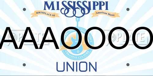 AAAOOOO Mississippi License Plate