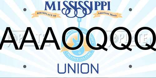 AAAOQQQ Mississippi License Plate