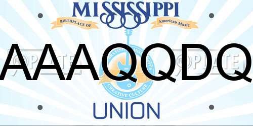 AAAQQDQ Mississippi License Plate