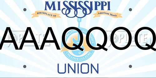 AAAQQOQ Mississippi License Plate