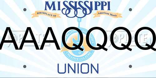 AAAQQQQ Mississippi License Plate