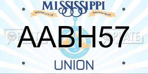 AABH57 Mississippi License Plate